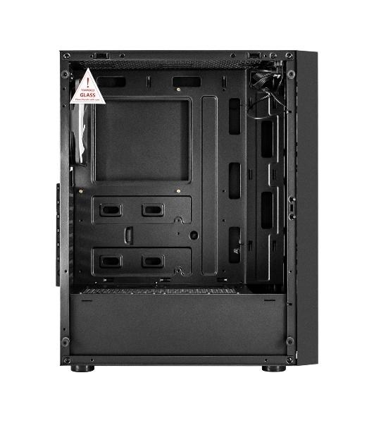 Компьютерный корпус Miditower ExeGate EVO-9211 (ATX, без БП, с окном, 2хUSB+1хUSB 3.0, HD аудио, черный, 1 вент. с RGb подсветкой)