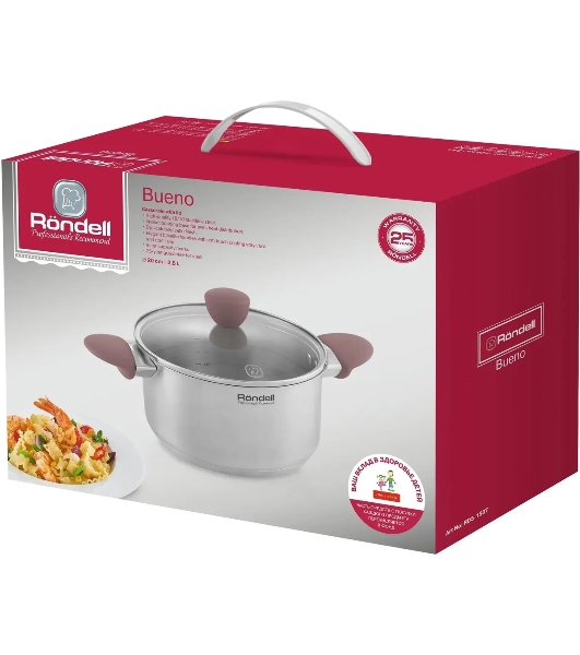 Кастрюля Rondell Bueno RDS-1587 (ST) стальной 1587 Кастрюля с/кр 20 см 2,8 л Bueno Rondell