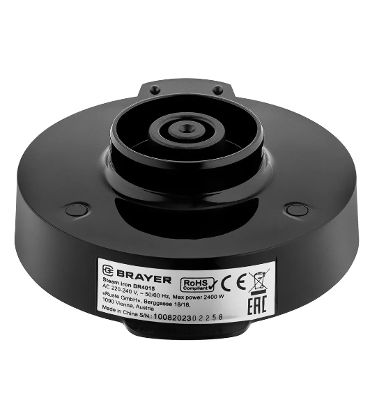 Утюг BRAYER BR4015 черный, 2400 Вт, 25 г/мин, 140 г/мин, 300 мл