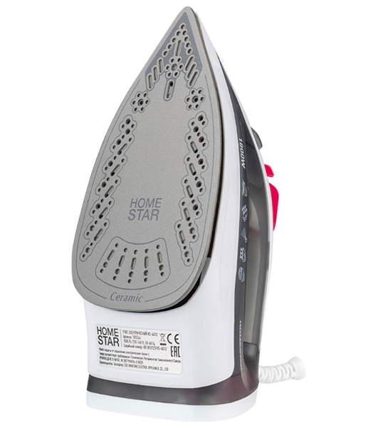 Утюг HomeStar HS-4012 серый/белый, 1800 Вт, 100 г/мин, 190 мл