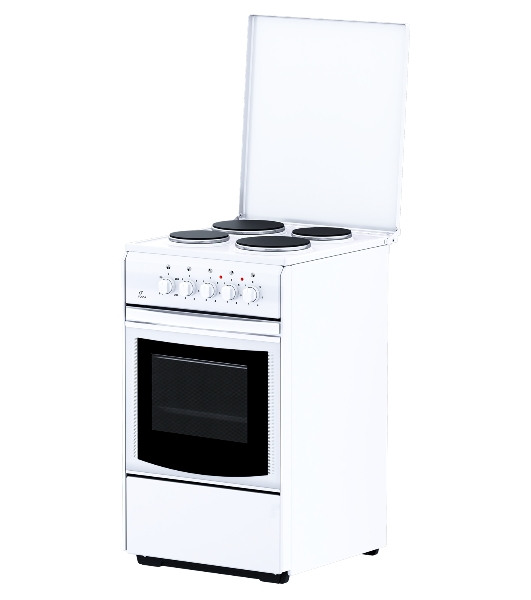 Плита электрическая Flama AE 1409 W белый, конфорок 4 электрических, духовка 50 л, 50 см x 85 см x 60 см