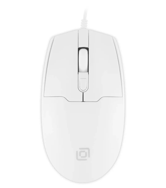 Мышь проводная Oklick 147M белый, 2000 dpi, USB, кнопки - 4