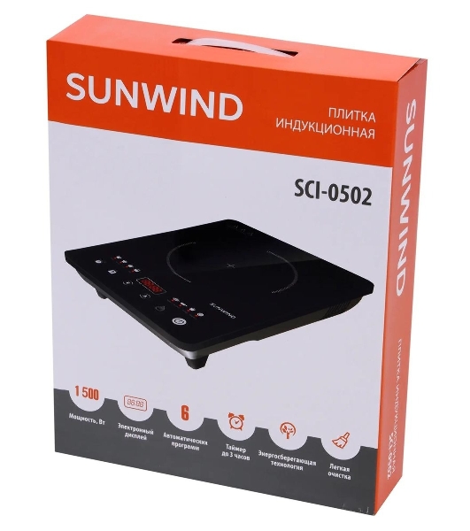 Плита настольная индукционная SunWind SCI-0502 черный стеклокерамика (настольная)