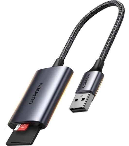 Кард-ридер UGREEN CM401/серый/SD,TF/USB Type-C/пластик