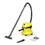 Строительный пылесос Karcher WD 2 Plus V-12/4/18 желтый, 1000 Вт, уборка сухая/сбор воды, пылесборник мешок/контейнер, 12 л, фото 1