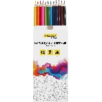 Карандаши цветные Silwerhof Color 2.65 мм, трехгранный профиль, дерево, ассорти, 12 цветов, коробка с европодвесом, фото3