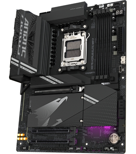 Материнская плата Gigabyte X870 A ELITE WIFI7, AM5, AMD X870, 4xDDR5, 4xSATA, 4xM.2, 1xPCI-E 5.0 x16, 1xPCI-E 4.0 x4, 1xPCI-E 3.0 x2, 1xHDMI, 1x 2.5Gb LAN, 4xUSB-A 3.2 Gen 1, 2xUSB-A 3.2 Gen 2, 4xUSB-A 2.0, 2xUSB-C 4.0, 2x3.5 мм, 7.1, ATX