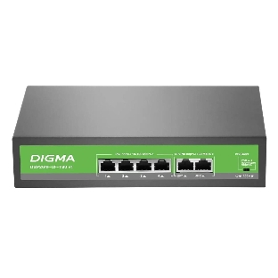 Коммутатор Digma DSP204F-2F-T80 V1, 6×100 Мбит/с, неуправляемый