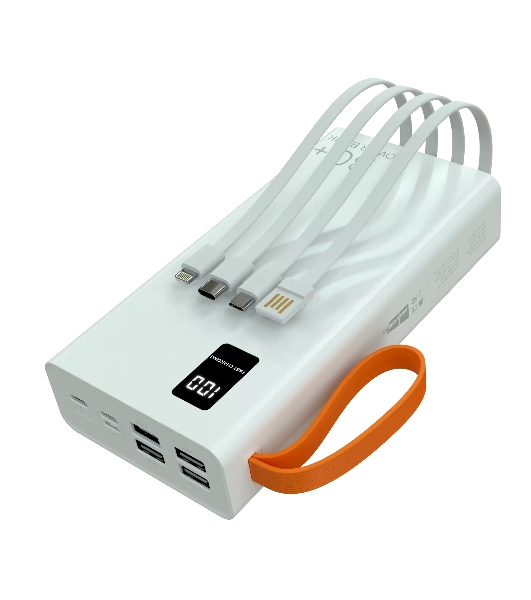 Портативный аккумулятор More choice (4620202550583) PB22-30 с кабелем 2USB 2.1A - 30000mAh белый