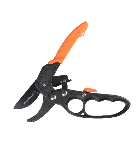 Секатор контактный PATRIOT PBP 205 R, наковаленка, храповый механизм, 205 мм