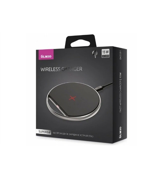 Беспроводное зарядное устройство OLMIO SUPERBs, 15W, Super Fast Charge, черный