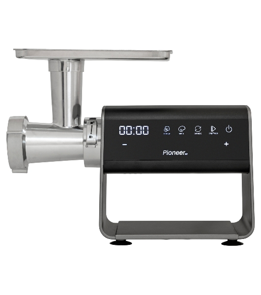 Мясорубка электрическая Pioneer MG225 черный, 3000 Вт, 3.0 кг/мин, реверс, защита от перегрузки, насадки - 4