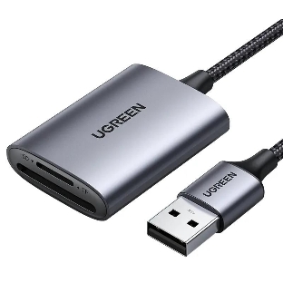 Кард-ридер UGREEN CM401/серый/SD,TF/USB Type-C/пластик