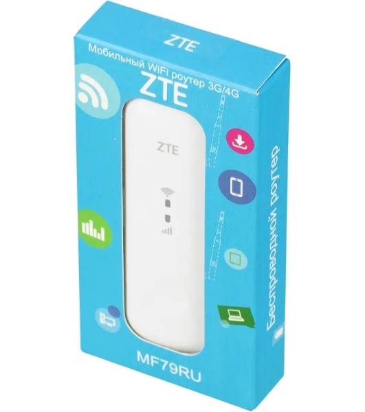 Модем 2G/3G/4G ZTE MF79RU USB Wi-Fi Firewall внешний белый