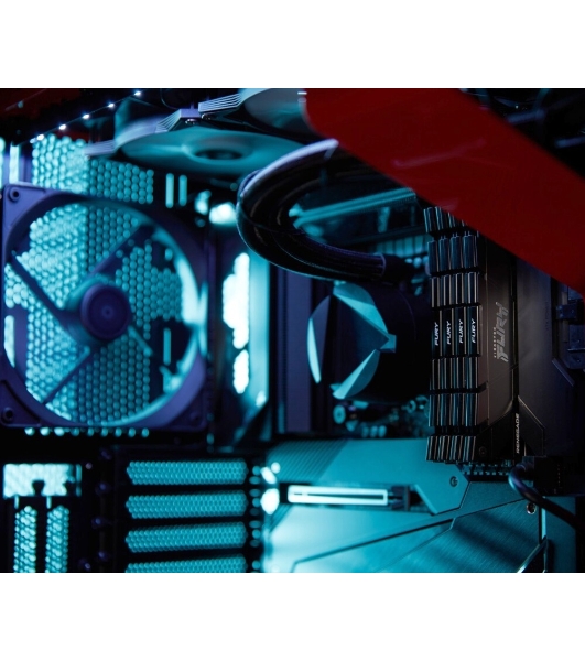 Оперативная память Kingston Fury Renegade, DDR4, 16GB (2x8GB), 3200MHz, CL16, DIMM, с радиатором, серый/черный