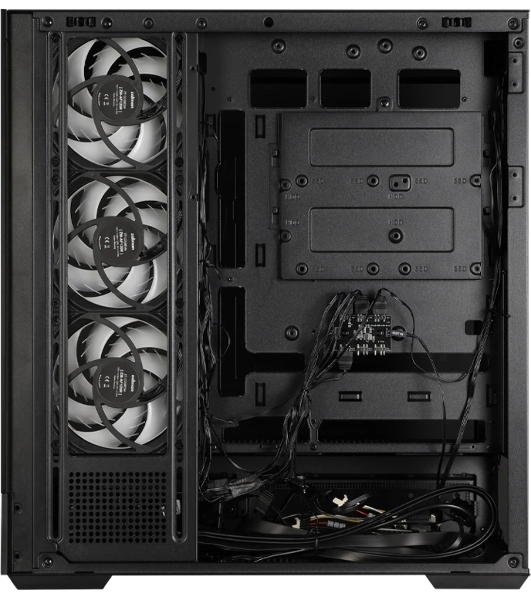 Компьютерный корпус ZALMAN P40 DS, ATX, черный, WINDOW, 9.1-inch LCD screen, 2xCombo(2.5” or 3.5”), 1x2.5”, 1xUSB TYPE-C, 2xUSB 3.0, SIDE 3x120мм ARGb, REAR 1x120мм ARGb