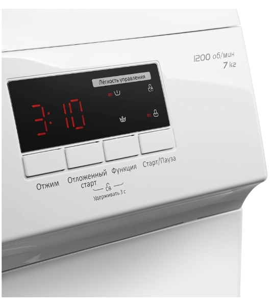 Стиральная машина Maunfeld MFWM127WH05 белый, загрузка фронтальная 7 кг, 1200 об/мин., класс: А+++