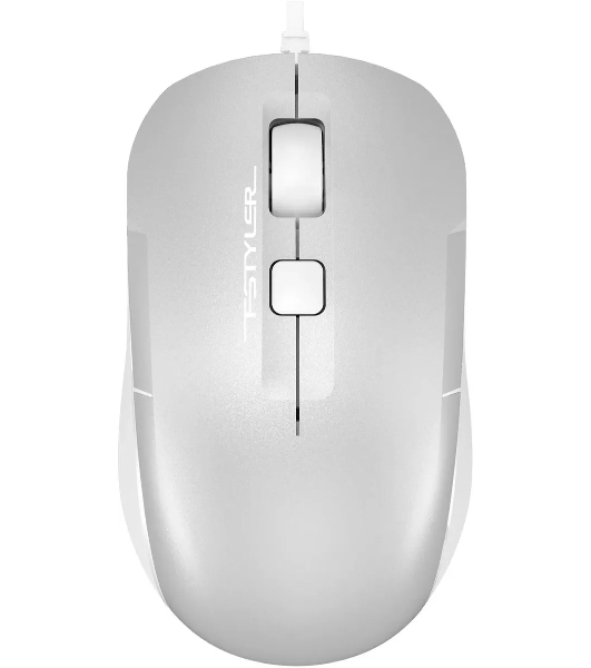 Мышь проводная A4Tech Fstyler FM26 серебристый/белый, 1600 dpi, USB, кнопки - 4