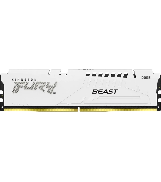Оперативная память Kingston Fury Beast, DDR5, 32Gb (1x32GB), 6000MHz, CL36, DIMM, с радиатором, белый