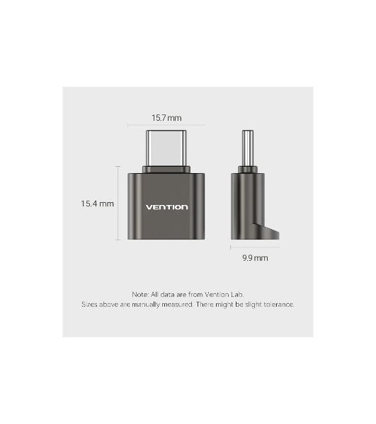 Кард-ридер Vention CLMH0/серый/OTG USB 2.0 CM/MicroSD/USB Type-C/металл