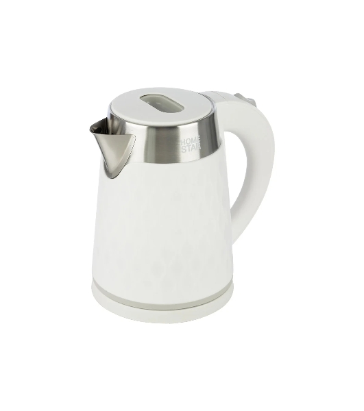 Чайник электрический Homestar HS-1021, 1500 Вт, 1.7 л, нержавейка+пластик, белый, двойной корпус