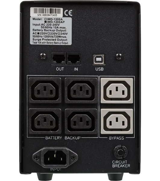 Источник бесперебойного питания Powercom Imperial IMP-1200AP 720Вт 1200ВА черный