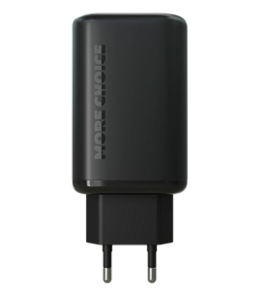 Сетевое зарядное устройство MORE CHOICE NC79a 1USB+2Type-C 3.0A PD 65W быстрая зарядка для Type-C 2м, черный