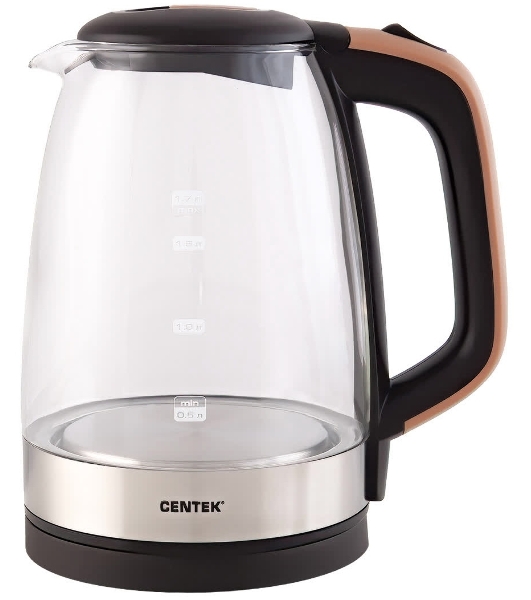 Электрочайник Centek CT-0065 бежевый, 1.7 л, 2200 Вт, скрытый нагревательный элемент