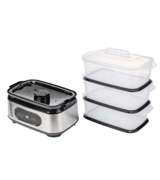 Пароварка Centek CT-1459 серебристый, 9 л, ярусы - 3, 1050 Вт, электронное