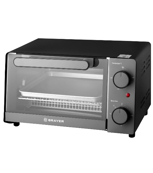 Мини-печь BRAYER BR2600 1200 Вт, 9 л, серебристый