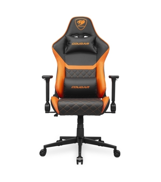 Кресло Cougar Armor One V2 чёрный, экокожа, 120 кг, регулируемые подлокотники, механизм качания