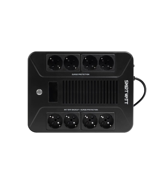 Источник бесперебойного питания SMARTWATT UPS SAFE PRO LCD 600 Line-interactive 600VA/360W Brick (Euro x8, USB, RJ11/RJ45 protection, LCD, 275x210x9