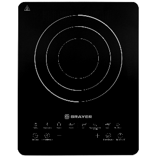 Плита настольная электрическая BRAYER BR2800 черный, 2.2 кВт, индукция, конфорки - 1, стеклокерамика, сенсор