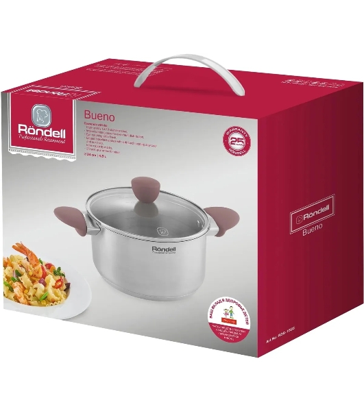 Кастрюля Rondell Bueno RDS-1588 (ST) сталь 1588 Кастрюля с/кр 24 см 4,8 л Bueno Rondell