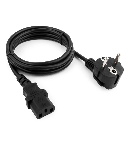 Кабель питания Cablexpert PC-186-VDE-1.5M Schuko-C13, 3x0.75мм2, 10A, VDE, с заземлением, 1.5м, черный, пакет