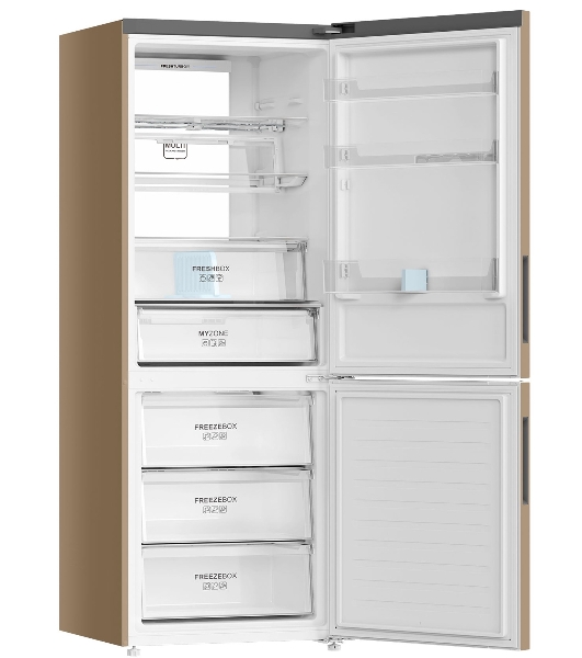 Холодильник Haier C4F744CGGU1 золотистый двухкамерный 303/136л морозилка снизу, No Frost