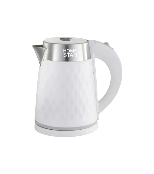 Чайник электрический Homestar HS-1021, 1500 Вт, 1.7 л, нержавейка+пластик, белый, двойной корпус