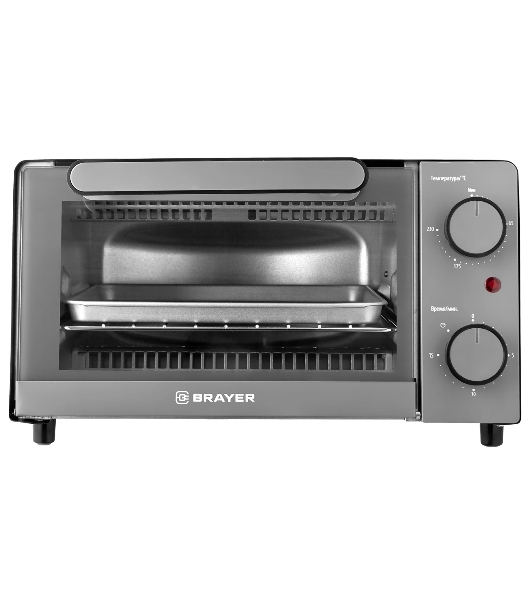 Мини-печь BRAYER BR2600 1200 Вт, 9 л, серебристый