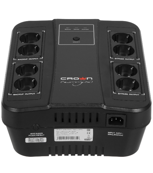 Источник бесперебойного питания CMUS-275 EURO SMART/850 ВА/480 Вт/8 х CEE 7 (евророзетка)