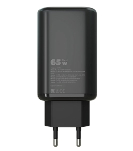 Сетевое зарядное устройство MORE CHOICE NC79a 1USB+2Type-C 3.0A PD 65W быстрая зарядка для Type-C 2м, черный
