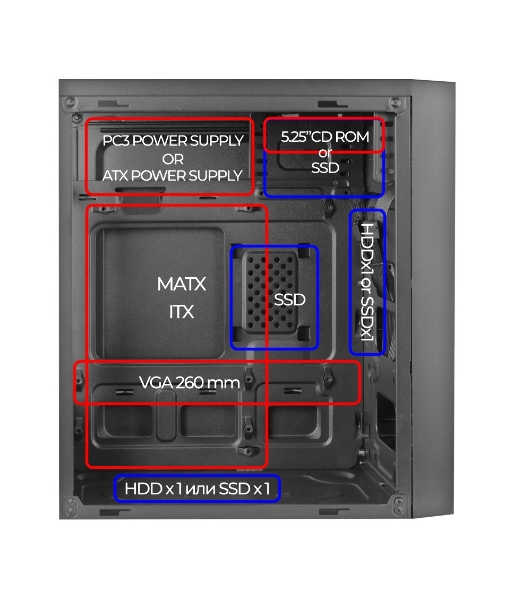 Компьютерный корпус Ginzzu B410 mATX