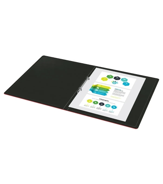 Папка на 2-х кольцах Бюрократ DeLuxe DL0740/2RED A4 пластик 0.7мм кор.32мм красный