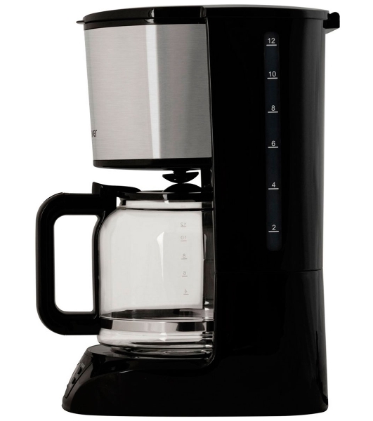 Кофеварка капельного типа Endever Costa-1044, мощность 800 Вт, -стальной/черный, объем 1,5л, LCD дисплей, по 4 шт/уп