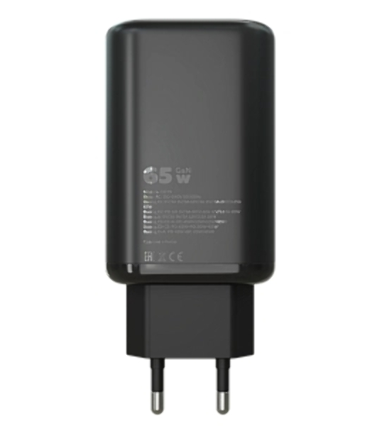 Сетевое зарядное устройство MORE CHOICE NC79a 1USB+2Type-C 3.0A PD 65W быстрая зарядка для Type-C 2м, черный
