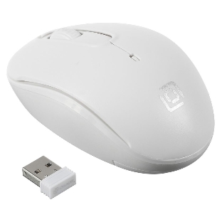 Мышь беспроводная Oklick 505MW белый, 1000 dpi, радиоканал, USB, кнопки - 3