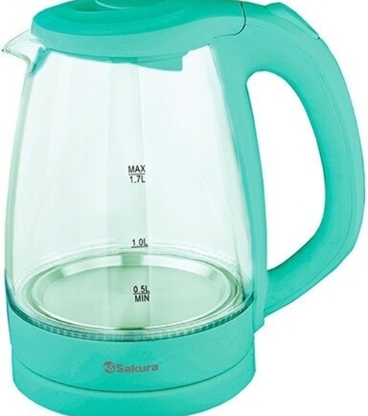 Чайник электрический Sakura SA-2733GR мятный, 1,7 л., 2200 Вт