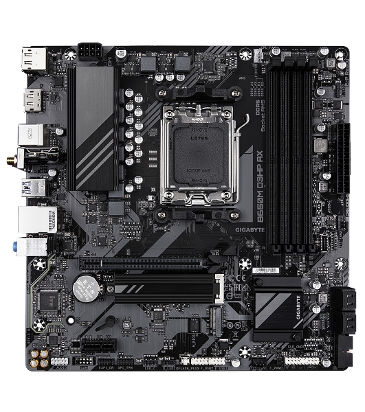 Материнская плата Gigabyte B650M D3HP AX (V1.2), AM5, AMD B650, 4xDDR5, 4xSATA, 2xM.2, 1xPCI-E 4.0 x16, 1xPCI-E 4.0 x1, 3xUSB-A 3.2 Gen 1, 1xUSB-C 3.2 Gen 2, 1x 2.5Gb LAN, 3x3.5 мм, 7.1, Micro-ATX