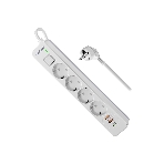 Удлинитель с сетевым фильтром Defender DFS 145, белый, 4розетки, USB+TypeC, 5 м., фото 1