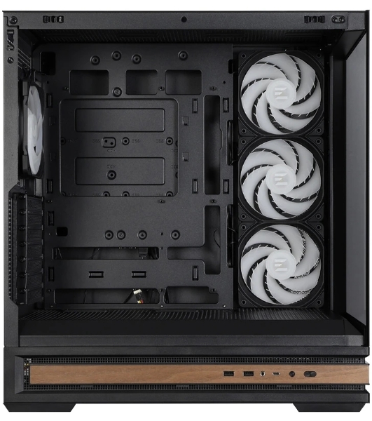 Компьютерный корпус ZALMAN P40 NAMU, ATX, черный, WINDOW, WOODEN ELEMENTS, 2xCombo(2.5” or 3.5”), 1xUSB TYPE-C, 2xUSB 3.0, SIDE 3x120мм ARGb, REAR 1x120мм ARGb