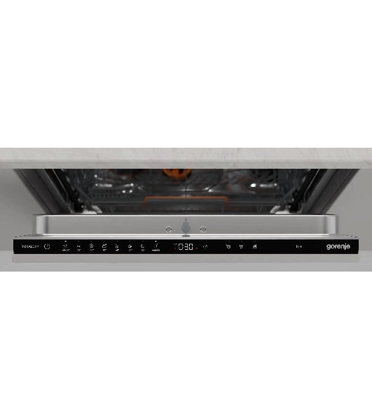 Посудомоечная машина встраиваемая Gorenje GV673B65 16 комплектов, 3 корзины, инверторный мотор, отсрочка старта, Wi-Fi управление, сенсорное управление, полный AquaStop, сенсор уровня воды, энергоэффективность А+++, уровень шума 42 дБ, белый